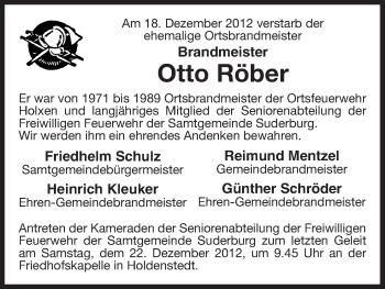 Traueranzeige von Otto Röber von Uelzen