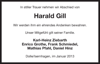 Traueranzeige von Harald Gill von Uelzen