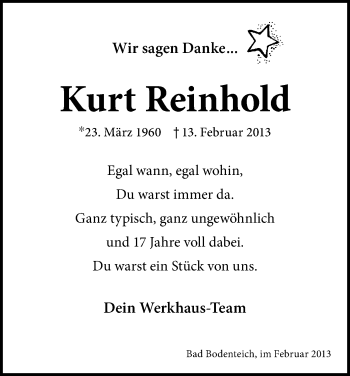 Traueranzeige von Kurt Reinhold von Uelzen