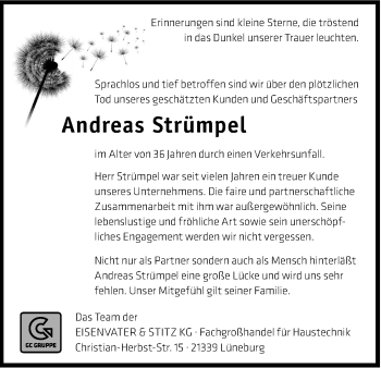 Traueranzeige von Andreas Strümpel von Uelzen
