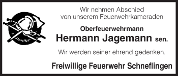 Traueranzeige von Hermann Jagemann von Uelzen