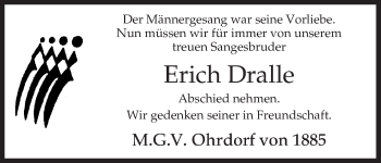 Traueranzeige von Erich Dralle von Uelzen