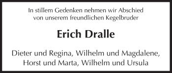 Traueranzeige von Erich Dralle von Uelzen