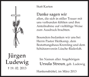 Traueranzeige von Jürgen Ludewig von Uelzen