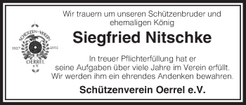 Traueranzeige von Siegfried Nitschke von Uelzen