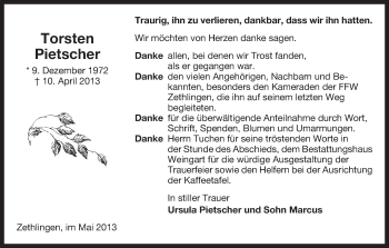 Traueranzeige von Torsten Pietscher von Uelzen