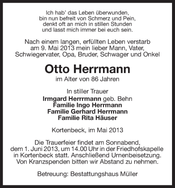 Traueranzeige von Otto Herrmann von Uelzen