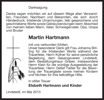 Traueranzeige von Martin Hartmann von Uelzen