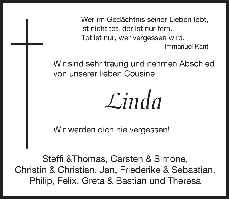  Traueranzeige für Linda Salzbrunn vom 01.07.2013 aus Uelzen