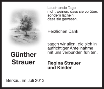 Traueranzeige von Günther Strauer von Uelzen