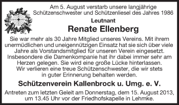 Traueranzeige von Renate Ellenberg von Uelzen