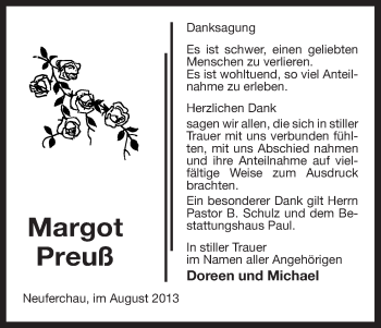 Traueranzeige von Margot Preuß von Uelzen