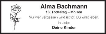 Traueranzeige von Alma Bachmann von Uelzen