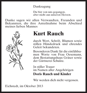 Traueranzeige von Kurt Rauch von Uelzen