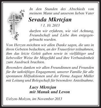 Traueranzeige von Sevada Mkrtcjan von Uelzen