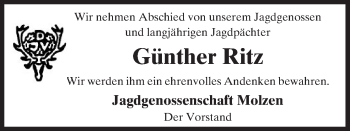 Traueranzeige von Günther Ritz von Uelzenh