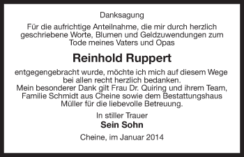 Traueranzeige von Reinhold Ruppert von Uelzen