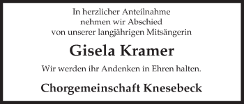 Traueranzeige von Gisela Kramer von Uelzen