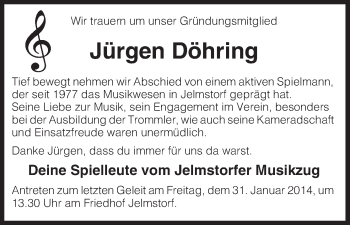 Traueranzeige von Jürgen Döhring von Uelzen