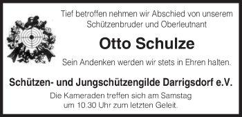 Traueranzeige von Otto Schulze von Uelzen