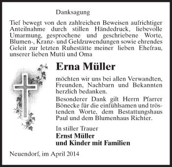 Traueranzeige von Erna Müller von Uelzen