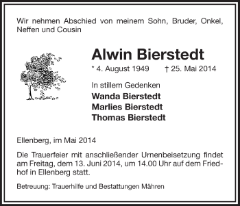 Traueranzeige von Alwin Bierstedt von Uelzen