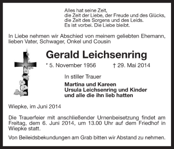 Traueranzeige von Gerald Leichsenring von Uelzen