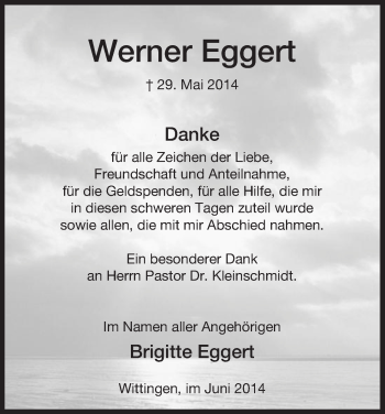 Traueranzeige von Werner Eggert von Uelzen