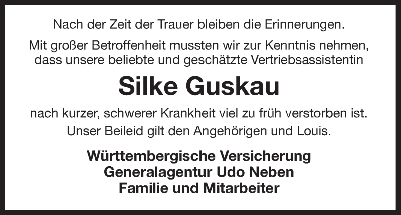  Traueranzeige für Silke Guskau vom 02.07.2014 aus Uelzen