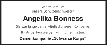 Traueranzeige von Angelika Bonness von Uelzen