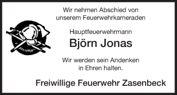 Traueranzeige von Björn Jonas von Uelzen