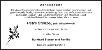 Traueranzeige von Petra Stenzel von Uelzen