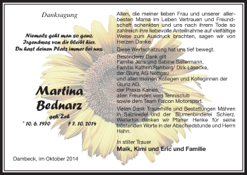 Traueranzeige von Martina Badnarz von Uelzen