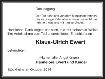 Traueranzeige von Klaus-Ulrich Ewert von Uelzen