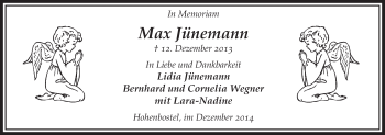 Traueranzeige von Max Jünemann von Uelzen