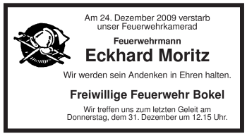 Traueranzeige von Eckhard Moritz von ALLGEMEINE ZEITUNG UELZEN