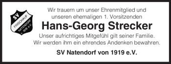 Traueranzeige von Hans-Georg Strecker von ALLGEMEINE ZEITUNG UELZEN