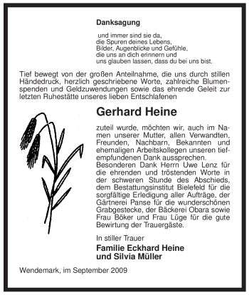 Traueranzeige von Gerhard Heine von ALLGEMEINE ZEITUNG UELZEN