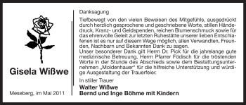 Traueranzeige von Gisela Wißwe von ALLGEMEINE ZEITUNG UELZEN