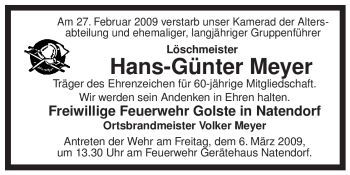 Traueranzeige von Hans-Günter Meyer von ALLGEMEINE ZEITUNG UELZEN