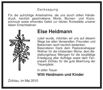 Traueranzeige von Else Heidmann von ALLGEMEINE ZEITUNG UELZEN