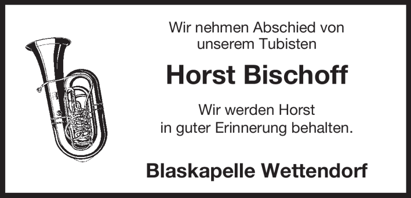 Traueranzeigen von Horst Bischoff AZ.Trauer.de