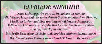 Traueranzeige von Elfriede Niebuhr von Uelzen