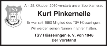 Traueranzeige von Kurt Pinkernelle von ALLGEMEINE ZEITUNG UELZEN