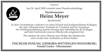 Traueranzeige von Heinz Meyer von ALLGEMEINE ZEITUNG UELZEN