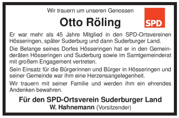 Traueranzeige von Otto Röling von ALLGEMEINE ZEITUNG UELZEN