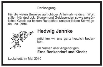 Traueranzeige von Hedwig Jannke von ALLGEMEINE ZEITUNG UELZEN