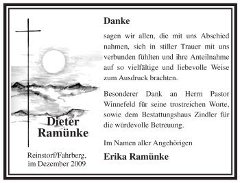 Traueranzeige von Dieter Ramünke von ALLGEMEINE ZEITUNG UELZEN