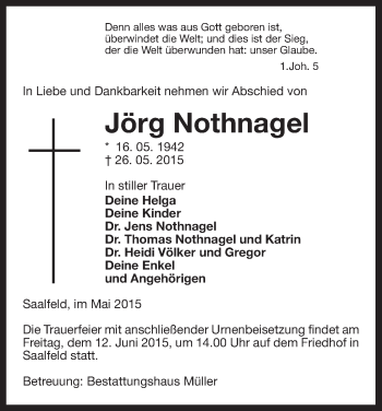 Traueranzeige von Jörg Nothnagel von Uelzen