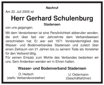 Traueranzeige von Gerhard Schulenburg von ALLGEMEINE ZEITUNG UELZEN